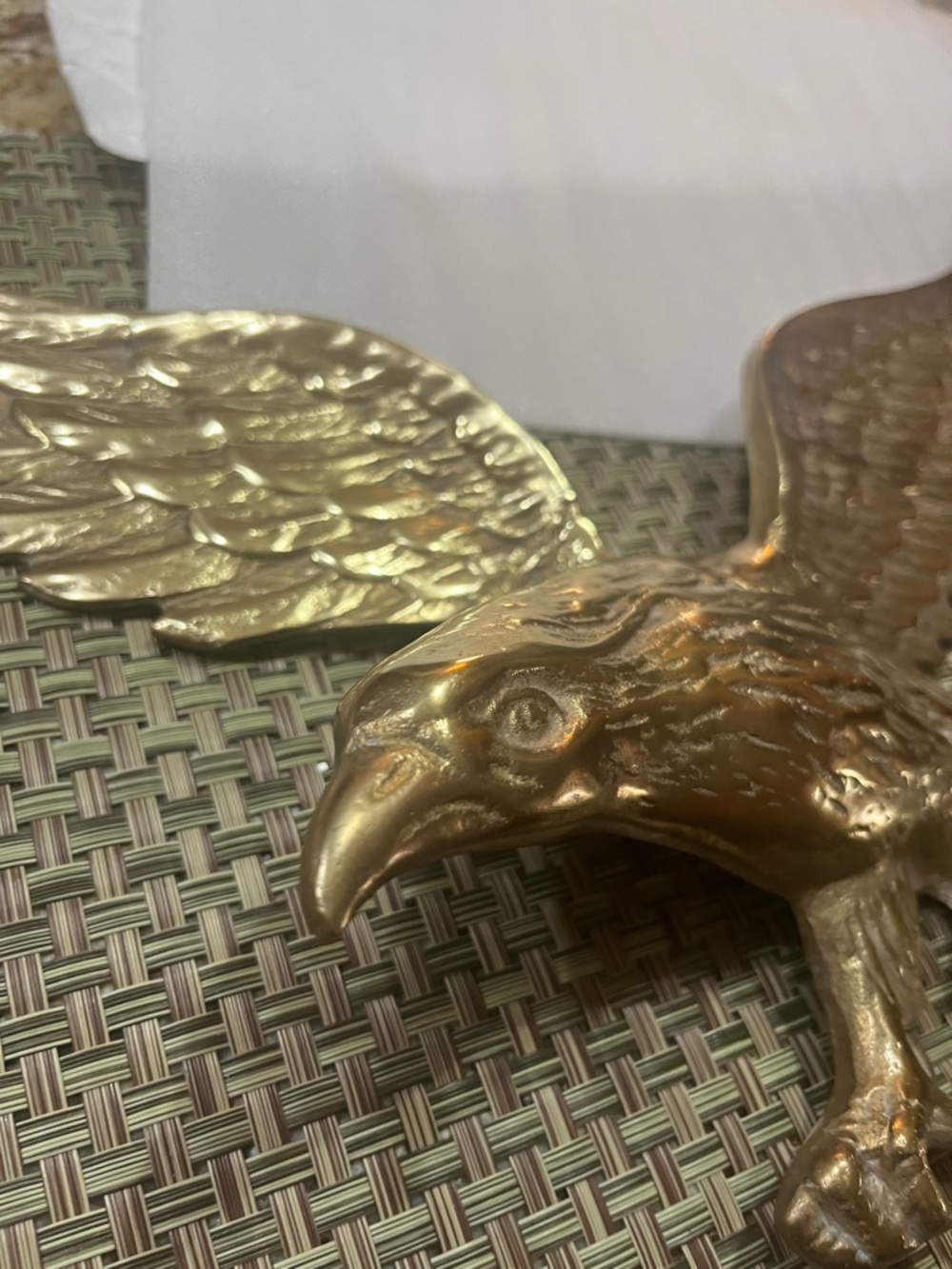 Brass Eagle Wall Plaque - Vintage Style Soaring Eagle - Picture 3 of 5